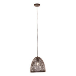 Orsina Small Black Pendant Light With Iron Frame, Perforated Shade Hanging Fixture, Artistic Black Pendant Lamp - thumbnail 2
