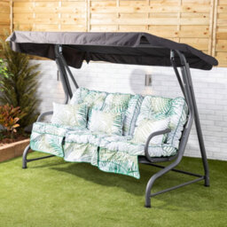 Alfresia Replacement Bamboo Leaf Garden Polyester Swing Seat Cushion - Classic Style - thumbnail 2