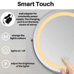 500mm Round Hollywood Mirror With Led Lights Dressing Table Vanity Make Up Mirror - thumbnail 3