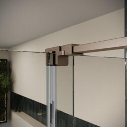 Corso Bathrooms Movement Brushed Bronze Wetroom Side Panel Screen 900mm - 8mm Glass - thumbnail 3