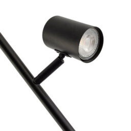 Happy Homewares Led Double Spot Black Metal Floor Lamp With Foot Switch And Adjustable Heads - thumbnail 5