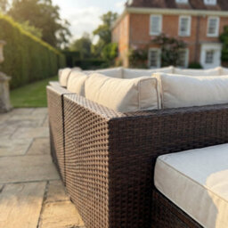 Artemis Home Oliena 10 Seat Modular Rattan Small U-Shape Garden Furniture - Brown - thumbnail 5