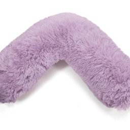 Homes & Linen Teddy Cuddles V Pillow Case For Neck Maternity Back Support Soft Warm Plush Cosy Fleece V Shape (Lilac)