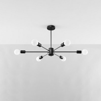 Sollux Lighting Lango Steel Black 6 Light Classic Chandelier - image 1