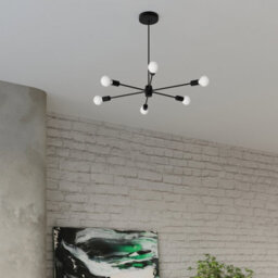 Sollux Lighting Lango Steel Black 6 Light Classic Chandelier - thumbnail 7