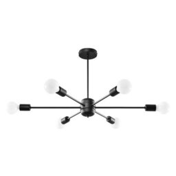 Sollux Lighting Lango Steel Black 6 Light Classic Chandelier - thumbnail 3