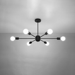 Sollux Lighting Lango Steel Black 6 Light Classic Chandelier - thumbnail 2