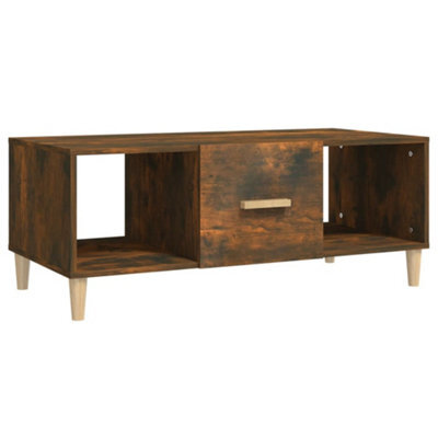 Berkfield Stylish Coffee Table Smoked Oak 102X50X40 Cm Engineered Wood - image 1