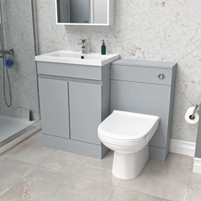 Nes Home Matte Grey Freestanding 600mm Vanity Unit, Wc Unit & Btw Toilet - image 1