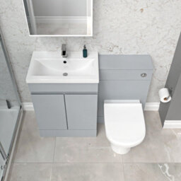 Nes Home Matte Grey Freestanding 600mm Vanity Unit, Wc Unit & Btw Toilet - thumbnail 3