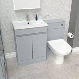 Nes Home Matte Grey Freestanding 600mm Vanity Unit, Wc Unit & Btw Toilet - thumbnail 4