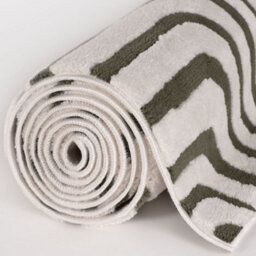 The Rugs Loft Olive And Ivory Curved Line Living Room Area Rug And Runners Soft Pile - thumbnail 8