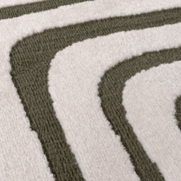 The Rugs Loft Olive And Ivory Curved Line Living Room Area Rug And Runners Soft Pile - thumbnail 5