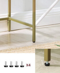 Songmics Console Table, Tempered Glass Table, Modern Sofa Or Entryway Table, Metal Frame, Sturdy, Adjustable Feet, For Living Room - thumbnail 5