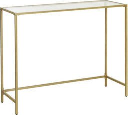 Songmics Console Table, Tempered Glass Table, Modern Sofa Or Entryway Table, Metal Frame, Sturdy, Adjustable Feet, For Living Room - thumbnail 7