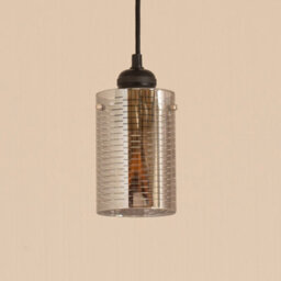 Valuelights Elsie Smoked Glass Patterned Ceiling Small Cylinder Lamp Shade (D)10Cm