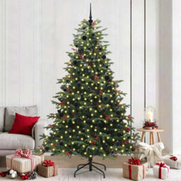 Vidaxl Artificial Christmas Tree With Led Strip Lights Green 240 Cm - thumbnail 1