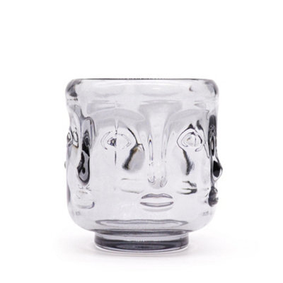 Serenityy Buddha Faces Candle Jar - Midnight Grey, Glass Decorative Candle Holder For Home Décor (219G) - image 1