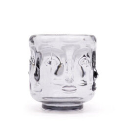Serenityy Buddha Faces Candle Jar - Midnight Grey, Glass Decorative Candle Holder For Home Décor (219G) - thumbnail 1
