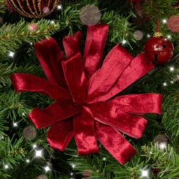 Melody Maison Set Of 3 Large Red Velvet Parcel Bow Christmas Pick Decorations - thumbnail 4