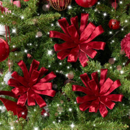 Melody Maison Set Of 3 Large Red Velvet Parcel Bow Christmas Pick Decorations - thumbnail 1
