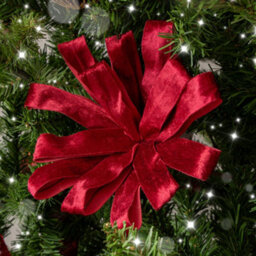 Melody Maison Set Of 3 Large Red Velvet Parcel Bow Christmas Pick Decorations - thumbnail 3