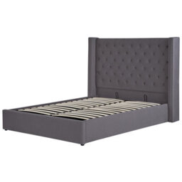 Beliani Ottoman Bed Velvet Lubbon 140 X 200 Cm (Eu Double) Grey - thumbnail 7