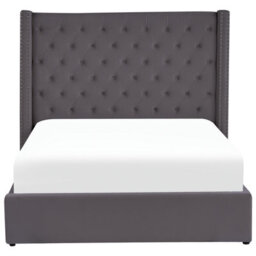 Beliani Ottoman Bed Velvet Lubbon 140 X 200 Cm (Eu Double) Grey - thumbnail 4