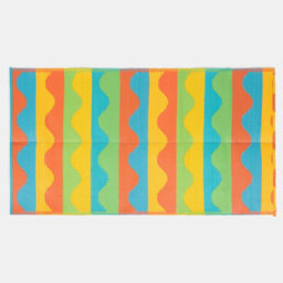 Ohs Waved Lines Reversible Outdoor Garden Rug Waterproof Area Mat - thumbnail 4