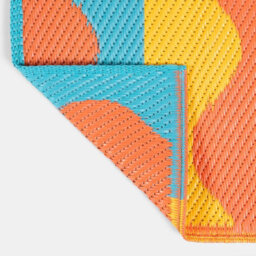 Ohs Waved Lines Reversible Outdoor Garden Rug Waterproof Area Mat - thumbnail 6
