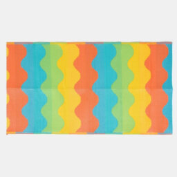Ohs Waved Lines Reversible Outdoor Garden Rug Waterproof Area Mat - thumbnail 3
