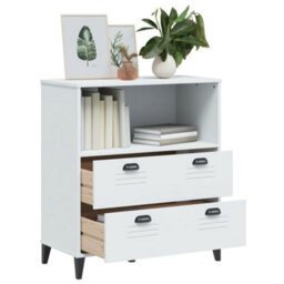Berkfield Industrial Bookcase Viken White 80X40X90 Cm Engineered Wood - thumbnail 4