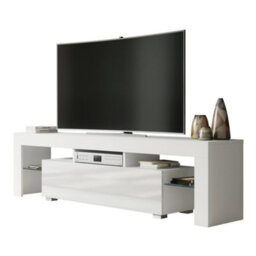 Tv Unit 160Cm Modern White With High Gloss Doors - Creative Furniture - thumbnail 6