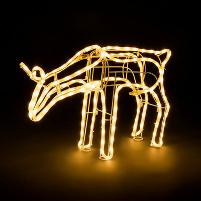 Christow Light Up Grazing Reindeer Rope Light Christmas Decoration Outdoor Warm White Led - image 1
