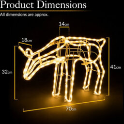 Christow Light Up Grazing Reindeer Rope Light Christmas Decoration Outdoor Warm White Led - thumbnail 6