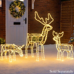 Christow Light Up Grazing Reindeer Rope Light Christmas Decoration Outdoor Warm White Led - thumbnail 5