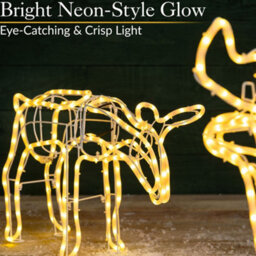 Christow Light Up Grazing Reindeer Rope Light Christmas Decoration Outdoor Warm White Led - thumbnail 2