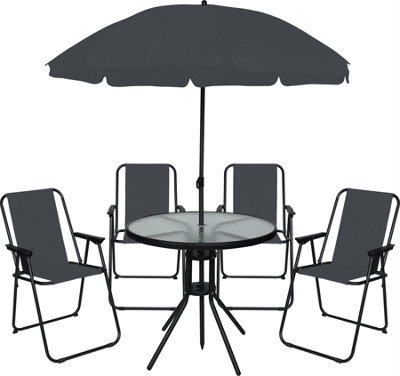 Ohs 6 Piece Patio Set Outdoor Table Chairs Parasol Garden Furniture - image 1