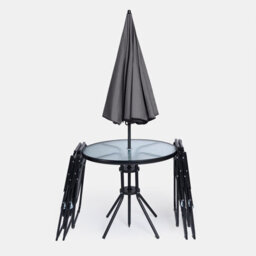 Ohs 6 Piece Patio Set Outdoor Table Chairs Parasol Garden Furniture - thumbnail 7