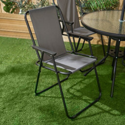 Ohs 6 Piece Patio Set Outdoor Table Chairs Parasol Garden Furniture - thumbnail 3