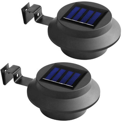 Taylor & Brown 2 X Solar Led Fence Gutter Lights, Super Bright, Weather-Resistant, No Wiring, Home & Garden Décor (Black) - image 1