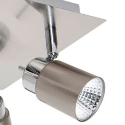GoodHome Hades Plate Square Satin Nickel Effect 4 Light Spotlight - thumbnail 4