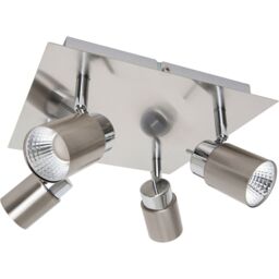GoodHome Hades Plate Square Satin Nickel Effect 4 Light Spotlight - thumbnail 2