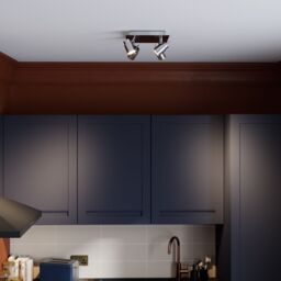 GoodHome Hades Plate Square Satin Nickel Effect 4 Light Spotlight - thumbnail 5