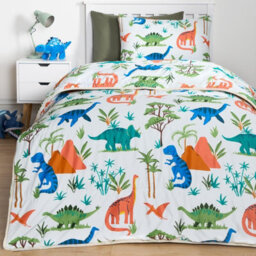 OHS Dino Coverless Duvet Pillowcase 10.5 Tog Kids Single Quilt Camping Bedding Set - thumbnail 5