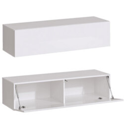"Arte Switch Ix 300Cm White Gloss Wall-Mounted Entertainment Unit - Glamorous Media Suite For Tvs Up To 75""" - thumbnail 2