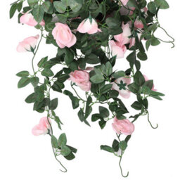 Neel Blue Pink Artificial Rose Flower Hanging Vines Silk Garland, 18 Flowers, 110Cm(3.6Ft) - thumbnail 3
