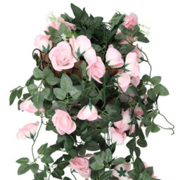 Neel Blue Pink Artificial Rose Flower Hanging Vines Silk Garland, 18 Flowers, 110Cm(3.6Ft) - thumbnail 2