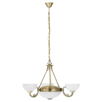 Elegant Bronzed Pendant Ceiling Light With Satin Glass Shade And E14/e27 Bulbs - image 1