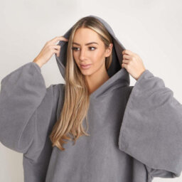 OHS Adult Poncho Oversized Hooded Towel Bath Robe - thumbnail 2